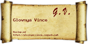 Glovnya Vince névjegykártya